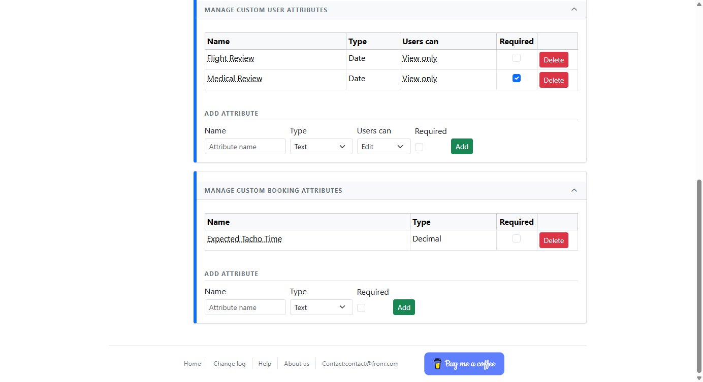 Custom booking fields